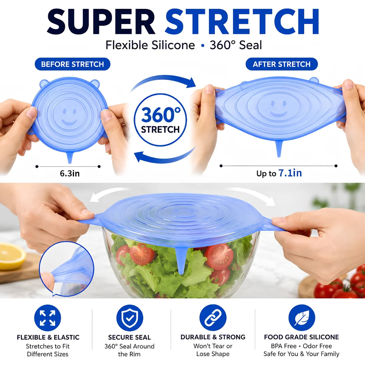 FreshSeal™ Stretch Lids