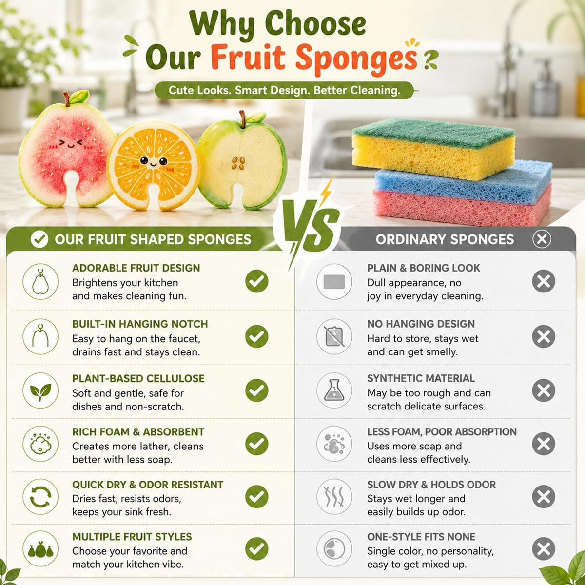 SoftPop™ Kitchen Sponges